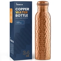 Botella De Agua Moscow-Mix De Cobre Ayurvédico De 1 Litro Hecha A Mano