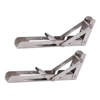 Magideal - 2 Soportes Plegables De Mesa Con Bisagra Metálica, Ahorran Espacio, Resistentes, Para Bricolaje, Soportes Triangulares Plegables En Ángulo Para Oficin 8 Pulgadas