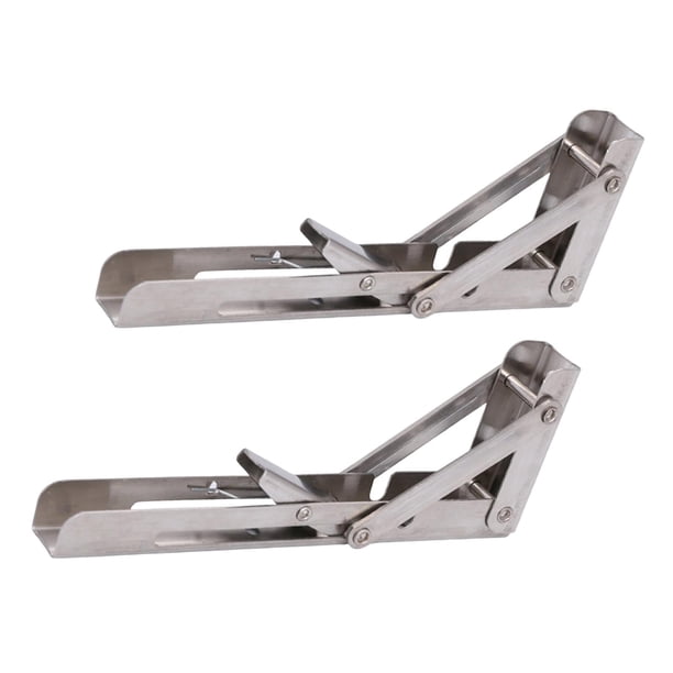 2 soportes plegables de mesa con bisagra metálica, ahorran espacio, resistentes, para bricolaje, soportes triangulares plegables en ángulo para oficin 8 pulgadas