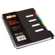 thumbnail image 1 of Cuaderno de espiral con rayas para 4 asignaturas, con separadores, 105 páginas, para el trabajo, la oficina, los negocios, los útiles escolares, 6,29 x 9 (negro), 1 of 6