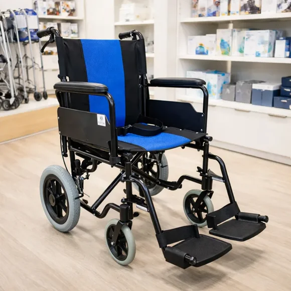 Silla de Ruedas Geriátrica Azúl