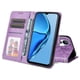 thumbnail image 4 of Funda tipo cartera FOXDOCK para Infinix Hot 20s , diseño girasol en relieve, cuero PU, cierre magnético, soporte y tarjetero, 4 of 5