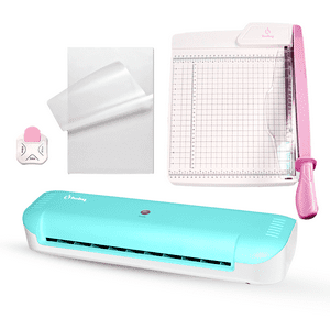 Hobypress - Kit Plastificadora Laminadora Turquesa Hoby A4 + Guillotina 30Cm