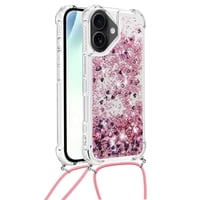 Funda Foxdock Para Iphone 17 Con Cuerda Ajustable, Brillo Líquido, Protección Antigolpes Y Lente – Ideal Para Regalo