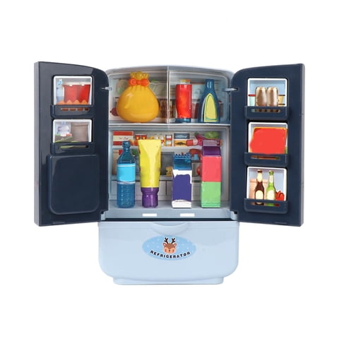 Magideal - Simulación Refrigerador Comida Cocina Juguetes Niños Pretender Juguete , Azul