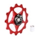 thumbnail image 4 of rueda de bicicleta jockey bicicleta desviador trasero rodamiento rueda guía 13t rojo, 4 of 5