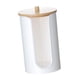 thumbnail image 4 of Dispensador De Tazas De Ba?o, Organizador De Tazas De Enjuague Para Encimera, Habitación De Invitados, Hogar, Blanco Con Tapa De Madera, 4 of 5