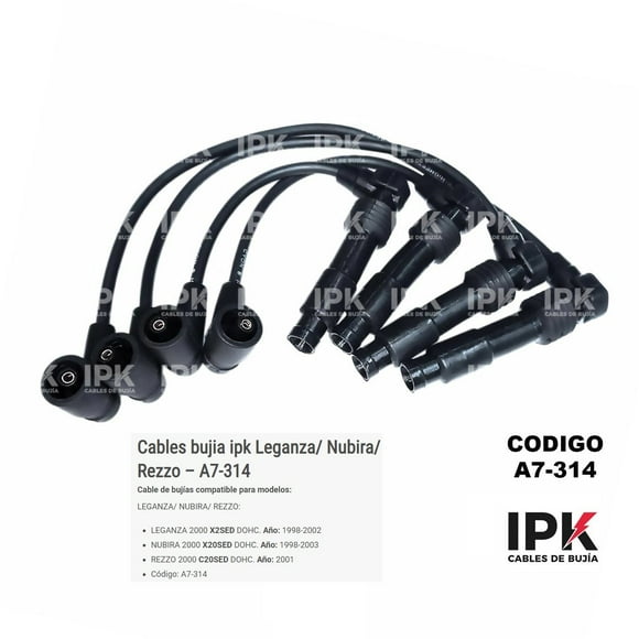 Cables De Bujía Daewoo Leganza 2000 X2sed Dohc 1998-2002 Nubira 2000 X20sed Dohc 1998-2003 Rezzo 2000 C20sed Dohc 2001/