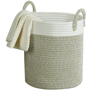Genérico - Canasto Organizador De Cuerda Algodón Con Asas – Multiuso Para Ropa, Juguetes Y Decoración
