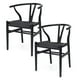 thumbnail image 1 of Pack 2 sillas de Madera Wishbone Asiento de cuerda LF9-01 - negro, 1 of 6