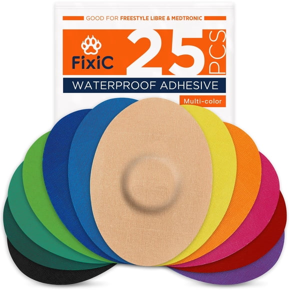 Parches adhesivos Fixic Freestyle para Libre 1, 2, 3 y Plus, 25 unidades