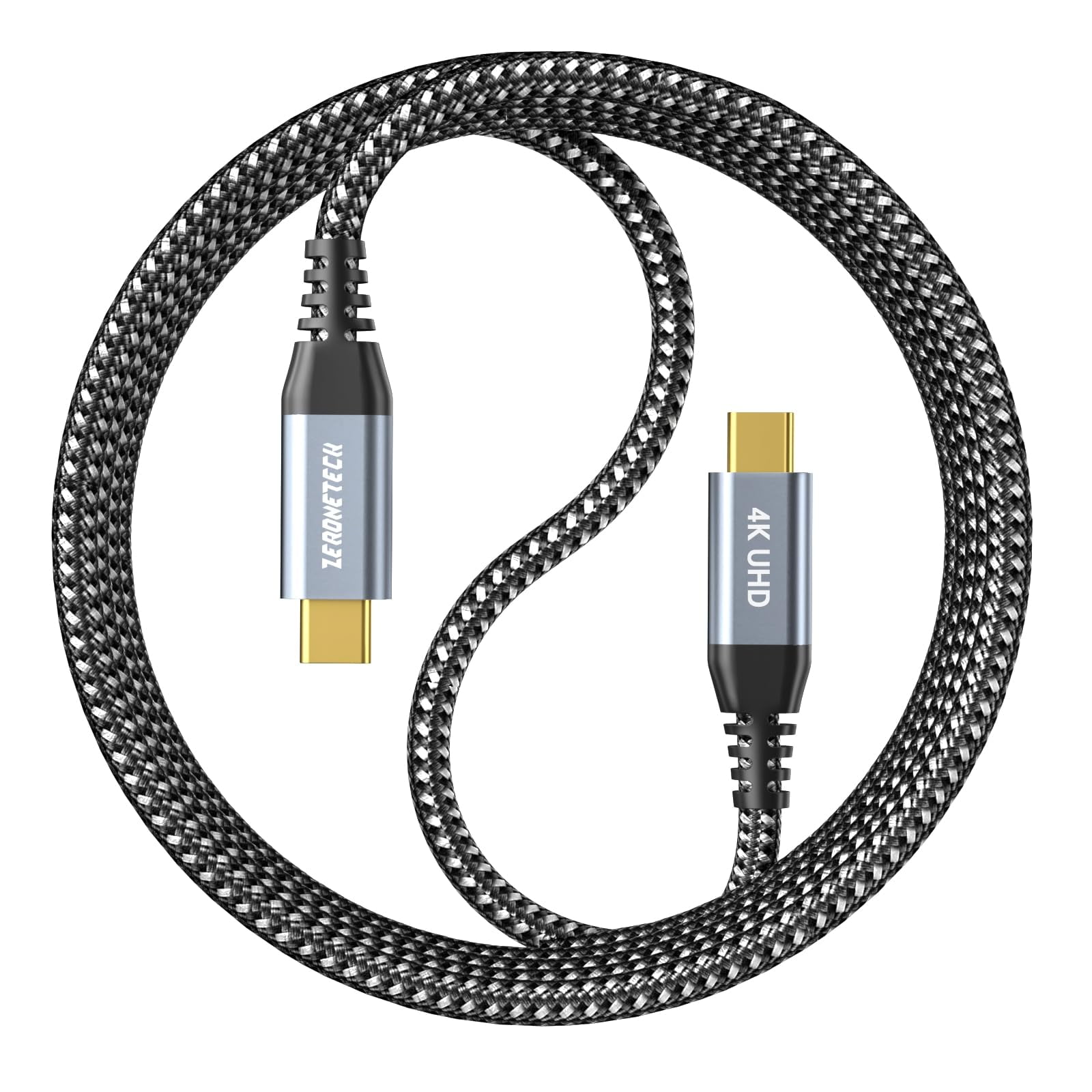 Cable Usb-c Zeroneteck De 3 Pies, 20 Gbps, 4k, 100 W, Carga Rápida