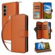 thumbnail image 4 of Funda Cartera con Cremallera y Correa para Samsung Galaxy S25 Plus Soporte y Tarjetero Marrón, 4 of 6