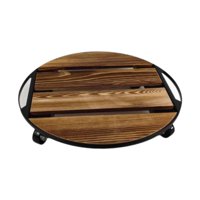 Ioensy - Soporte Rodante Para Plantas De Jardín Con Ruedas, Estante Para Plantas De Madera Para El Hogar, Patio, Oficina, 35Cm X 35Cm