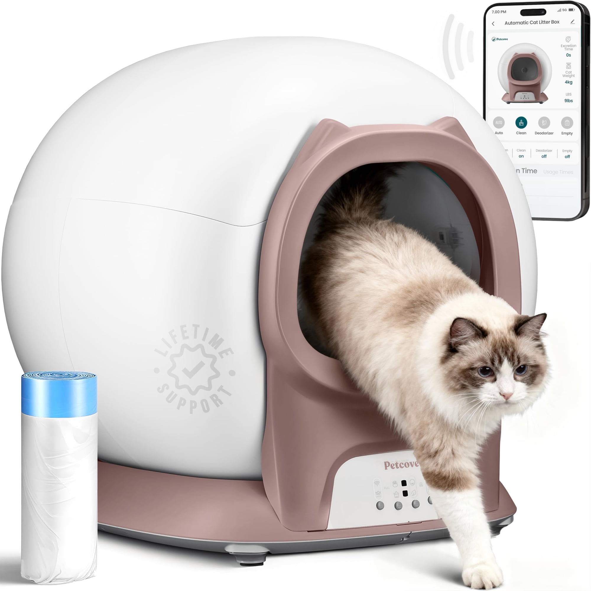 Caja De Arena Automática Con Autolimpieza Petcove Purrtek Para Gatos