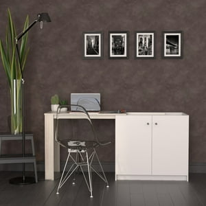 Amv Muebles - Escritorio Extensible Regulable Oficina Con Armario