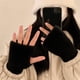 thumbnail image 2 of Guantes suaves  de invierno sin dedos medio dedo esponjoso, 2 of 9