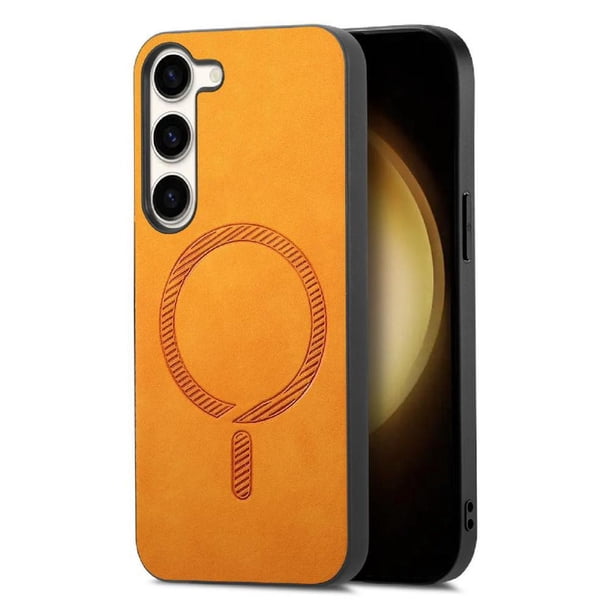 Magnetic Slim Case for Samsung Galaxy S23 Plus with Camera Guard & Anti-Scratch Back Yellow