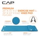 thumbnail image 3 of Tapete de yoga CAP Barbell de alta densidad color turquesa 180 x 61 x 1.2 cm con correa, 3 of 7