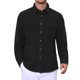 thumbnail image 1 of Camisa de mezclilla al aire libre de manga larga con bolsillo en el pecho para hombre L Negro, 1 of 6