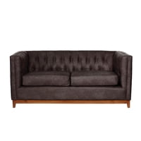 Latam Home - Sofa Roma 2C Cuero Colorado Marron