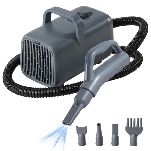 Secador de pelo para perros NEWBULIG 1550W de alta velocidad con calentador gris