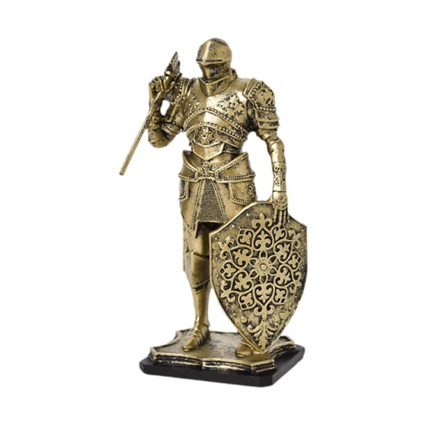 Estatua De Caballero, Regalo Coleccionable, Figura De Caballero Para Estantería, Escritorio, Dormitorio, Oro