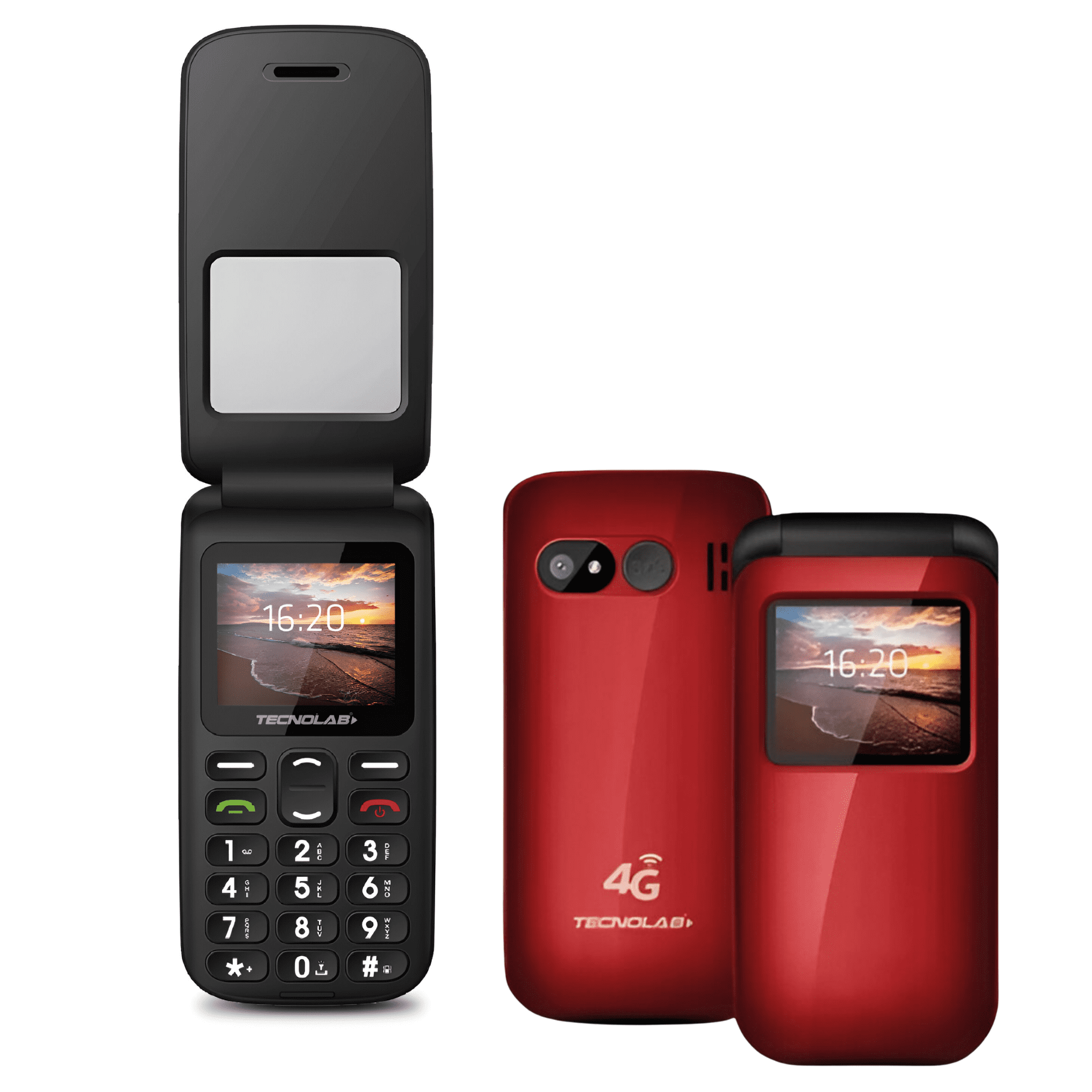 Dblue - Teléfono Senior Adulto Mayor Almeja Red 4g 456r