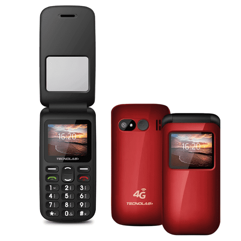 Dblue - Teléfono Senior Adulto Mayor Almeja Red 4G 456R