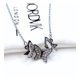 thumbnail image 5 of Collar Trio De Mariposas, Circonitas Pavé, Cristal Austriaco Plateado, 5 of 7