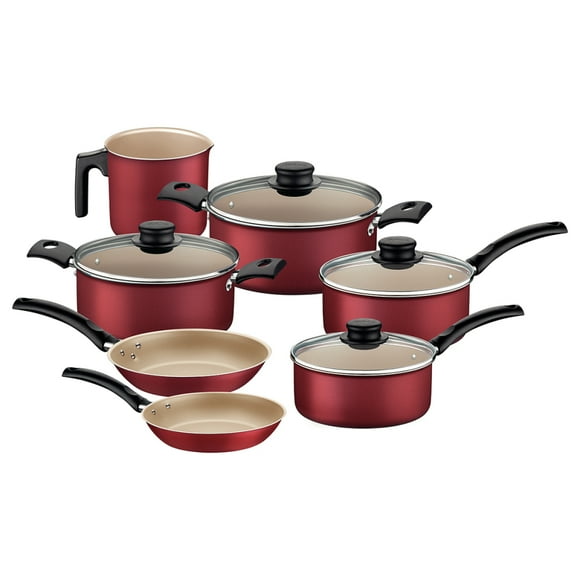 Batería De Cocina Juego Ollas Tramontina Turim 7 Piezas Rojo
