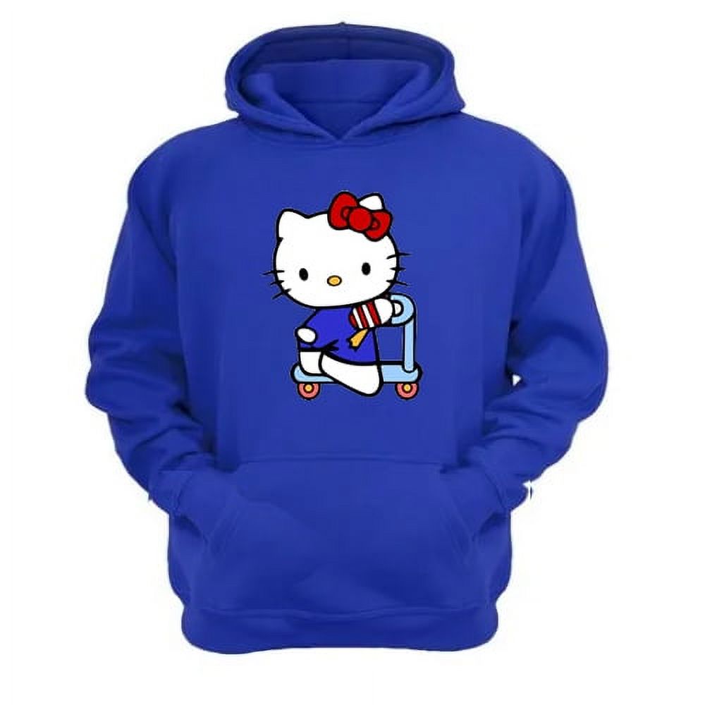 Genérico - Polerón Canguro Gatita Kitty Azul Talla Xs Unisex