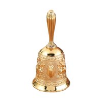 Magideal - Campana De Mano De Estilo Vintage Campana, Campana De Viento Campana De Escritorio Campanas De Llamada, Áreas De Recepción De Cocina De Servicio Resta Dorado