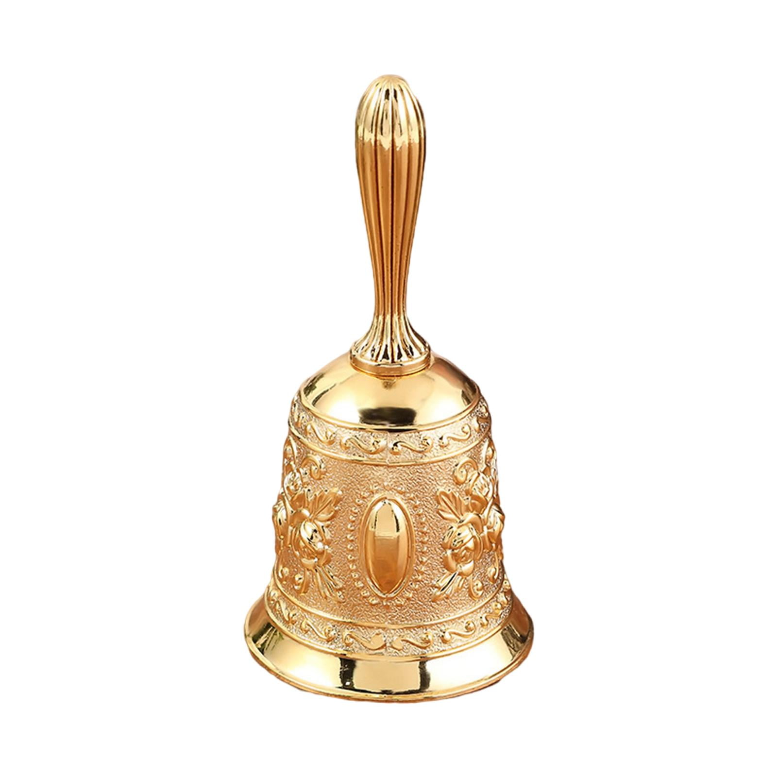 Magideal - Campana De Mano De Estilo Vintage Campana, Campana De Viento Campana De Escritorio Campanas De Llamada, Áreas De Recepción De Cocina De Servicio Resta Dorado