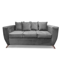 Focus - Sofá Napoli 3 Cuerpos Felpa Gris