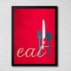 thumbnail image 1 of Cuadro Decorativo 35x45 Marco Negro Cubiertos Fondo Rojo, 1 of 2