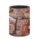 thumbnail image 3 of Hombre de Jengibre-theme Cylinder Pen Holder Pencil Organizer with Flannel Lining PVC Leather Material Cardboard Base for study work 10*8CM, 3 of 6