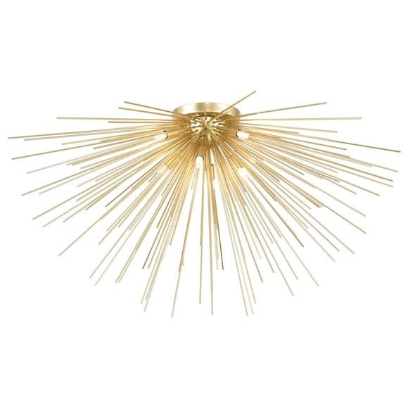 Lámpara de Techo CWI Lighting Savannah 102 cm Hoja de Oro 8 Luces