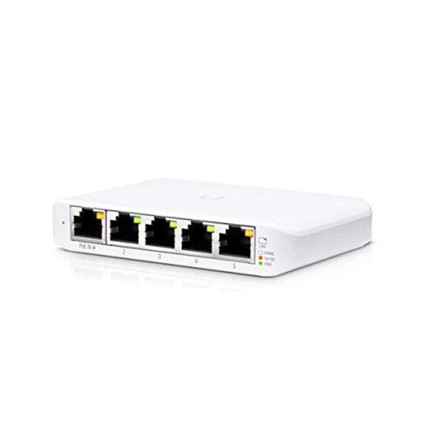 Conmutador de Red Ubiquiti Compacto de 5 Puertos Gigabit PoE