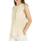 thumbnail image 4 of INSPIRE CHIC Blusas sin mangas para mujer de regreso a clases, blusas de trabajo con volantes y pliegues, beige XL, 4 of 7