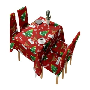Genérico - Mantel Y Fundas De Sillas Navidad 7 Piezas Decoración 31O5