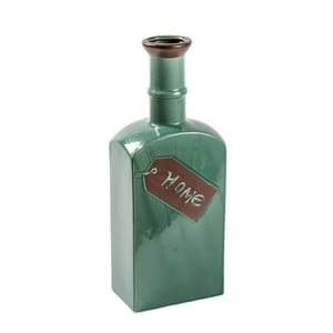 Concepts Life - Botella Decorativa De Cerámica Turquesa 36X13 Cm