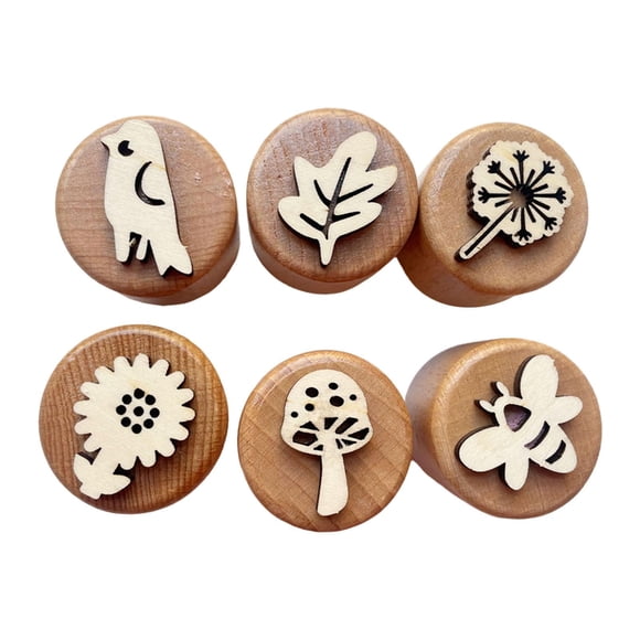 Sellos de Madera, Sellos de Arcilla para Impresión, Sellos de Madera para Educación Temprana, Jardín de Infantes, Arte Creativo, Manualidades para Man Primavera