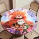 thumbnail image 5 of Red-theme Fitted Round Tablecloths Elastic Edged Table Covers Waterproof Table Cloth for Kitchen Holiday Party Tables Decor 120cm, 5 of 6