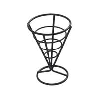 Sunnex - Cono Alambre Negro Con Base Para Papas Fritas Dia 10 X 15 Cm