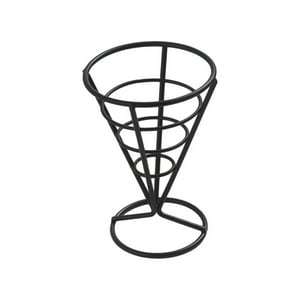 Sunnex - Cono Alambre Negro Con Base Para Papas Fritas Dia 10 X 15 Cm