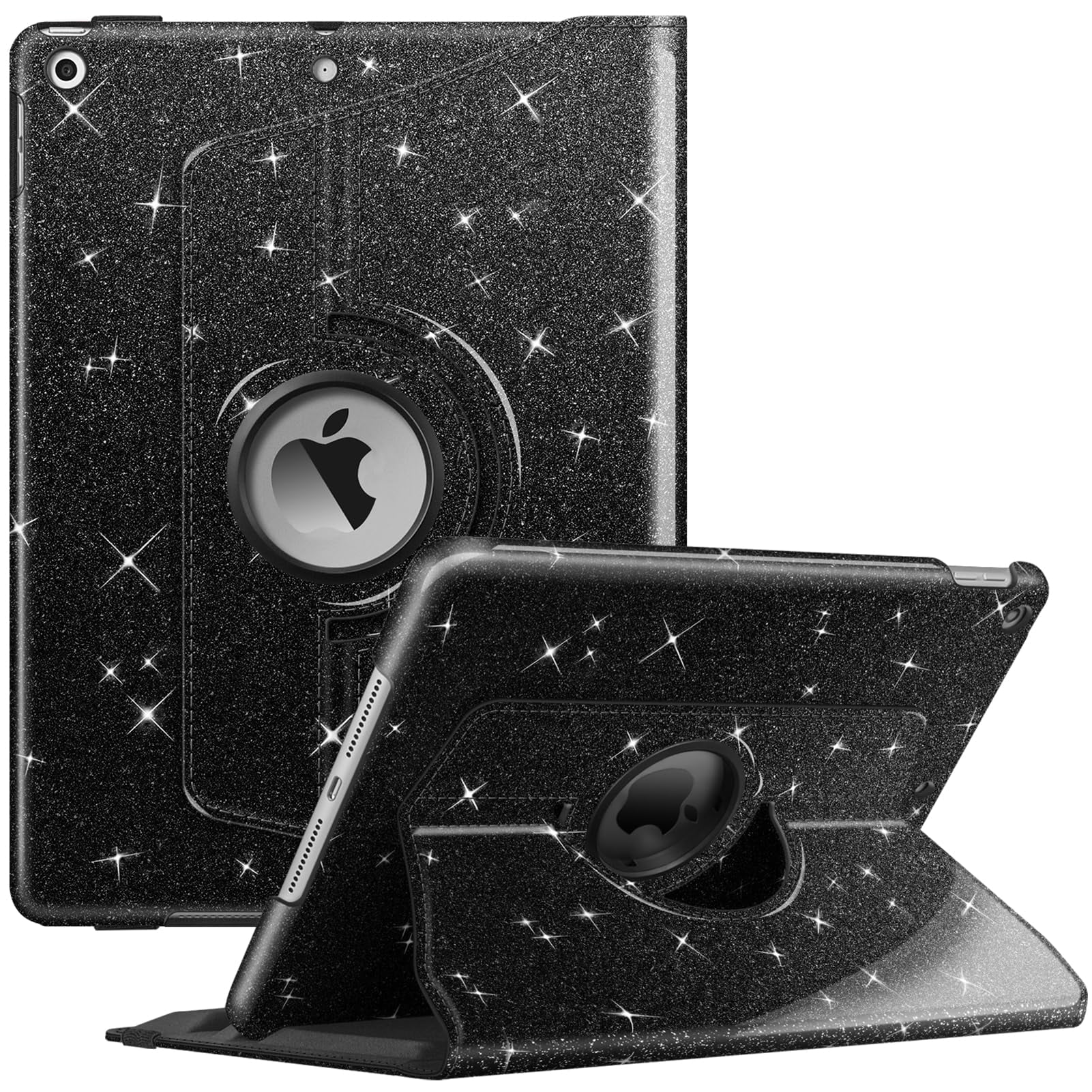 Funda Giratoria Fintie Para Ipad De 9ª, 8ª Y 7ª Generación De 10,2 Pulgadas, Color Negro