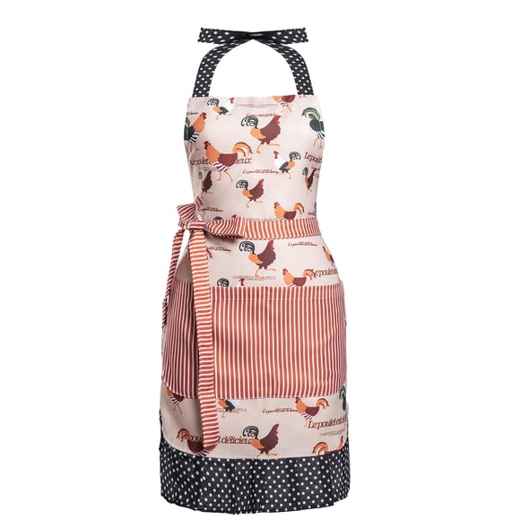 Delantal Alex Virtue con Encanto, Estampado de Pollo y Bolsillos