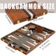 thumbnail image 2 of Set de viaje de cuero marrón Vovotuzzi 15 para juego de backgammon, 2 of 8