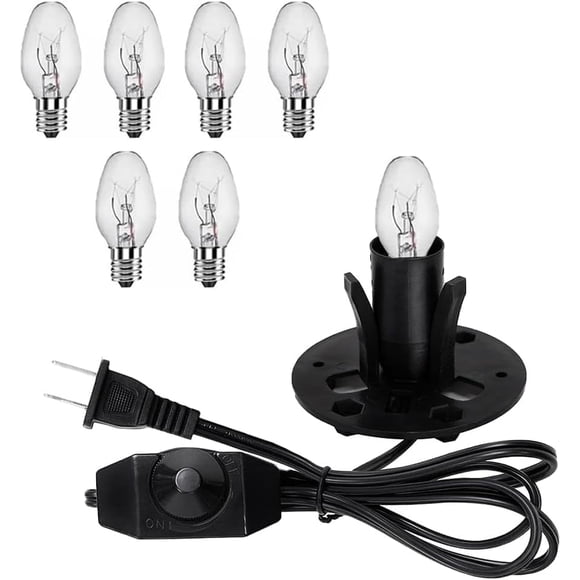 Kit de cable para lámpara de sal Wuluretoos 110V con dimmer, 1,5 m, 6 bombillas